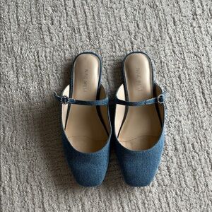 Nine West Denim Blue Mary Jane Denim Mules